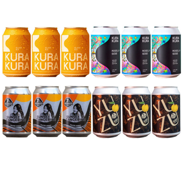 6 cans KURA KURA + 6 cans 7 Bridges Craft Beer- Crossover Pack of 12 (Set B)